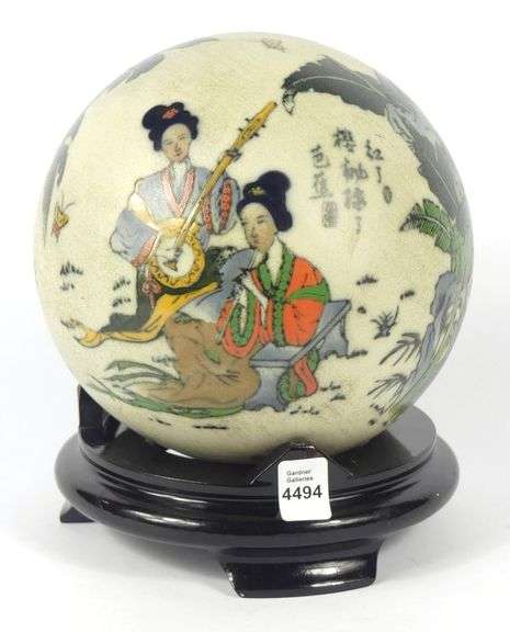 JAPANESE SPHERE SCULPTURE ON STAND