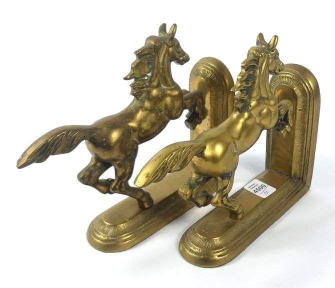 PAIR BRASS BOOKENDS