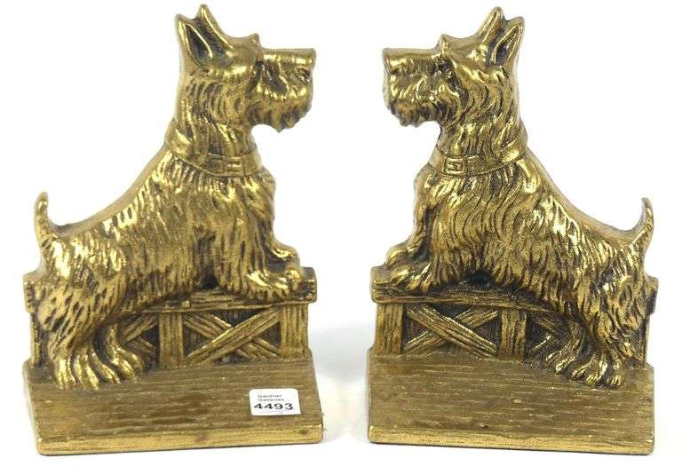 PAIR "SCOTTIE" BRASS BOOKENDS