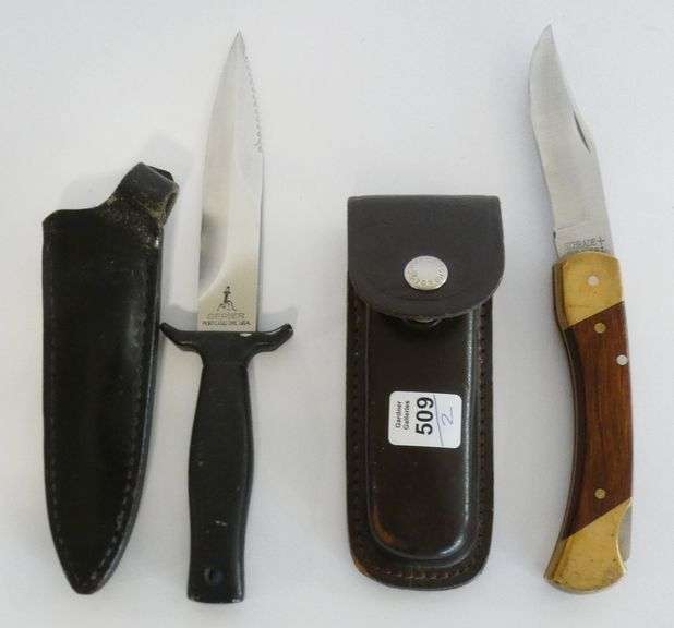 TWO KNIVES WITH SHEATHS