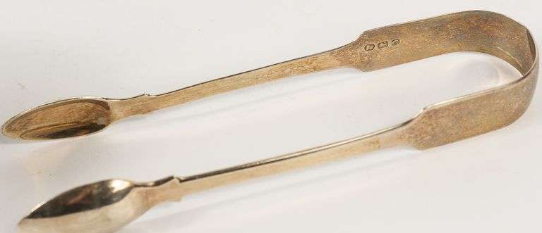 STERLING CREAMER, SUGAR & TONGS