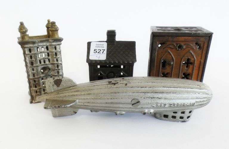 FOUR CAST IRON BANKS