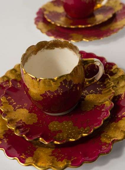 AYNSLEY "8723" BONE CHINA TRIOS