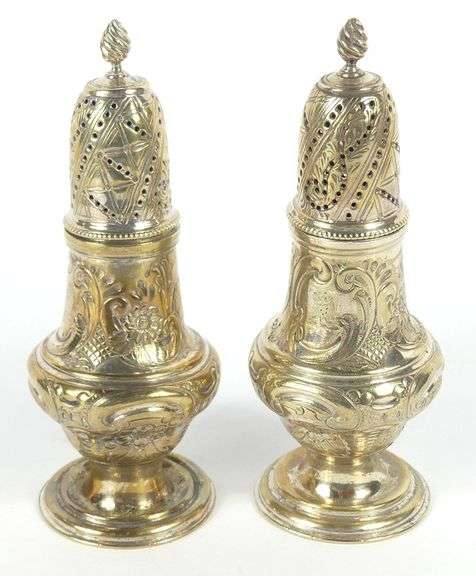 PAIR ANTIQUE SUGAR CASTERS