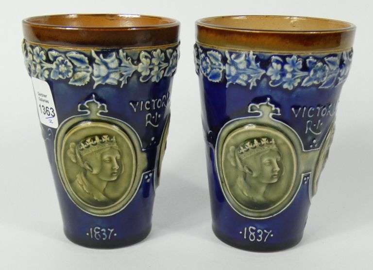 PAIR DOULTON ROYALTY BEAKERS