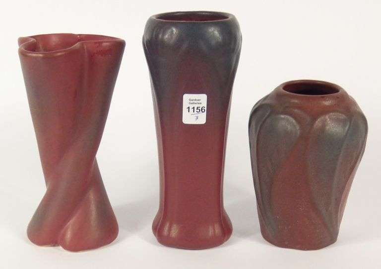 3 VAN BRIGGLE VASES