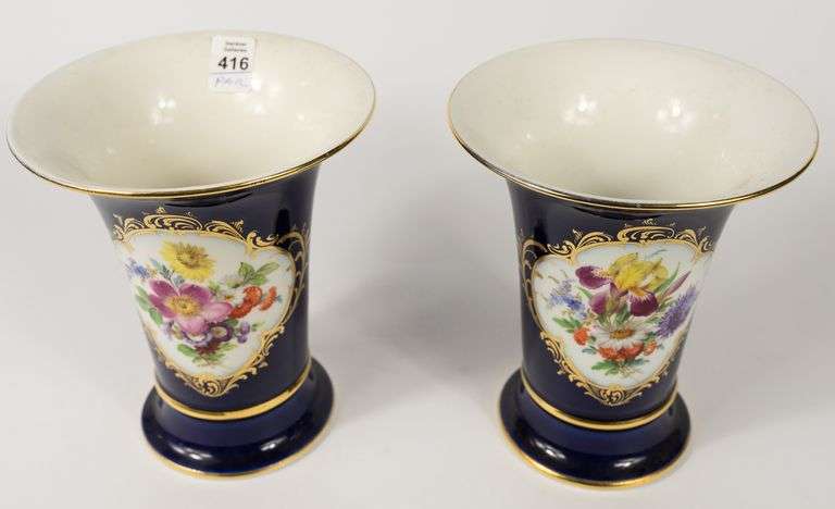 PAIR OF MEISSEN VASES