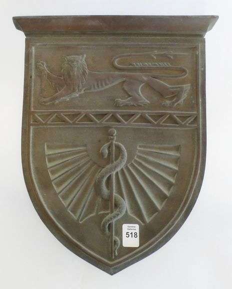 BRONZE "HOSPITAL" WALL PLAQUE