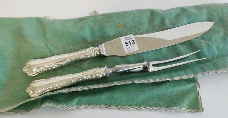 BIRKS STERLING HANDLE CARVING SET