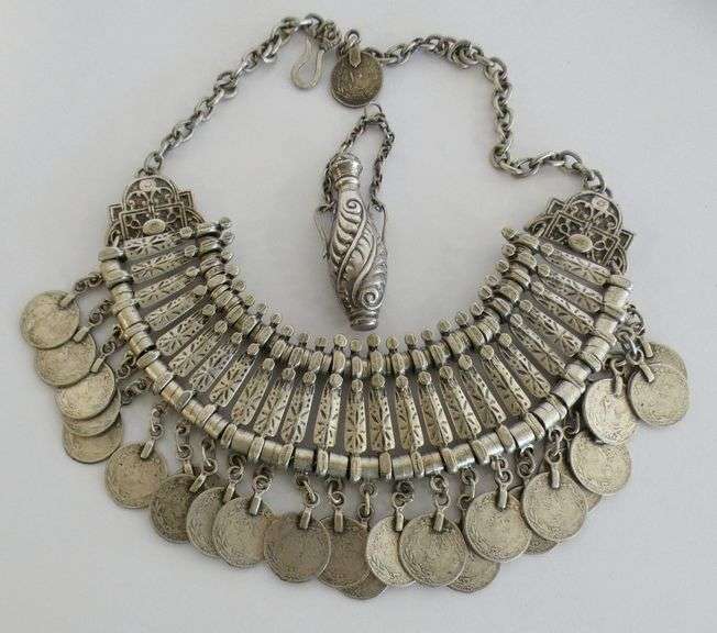COIN NECKLACE AND POISON BOTTLE PENDANT