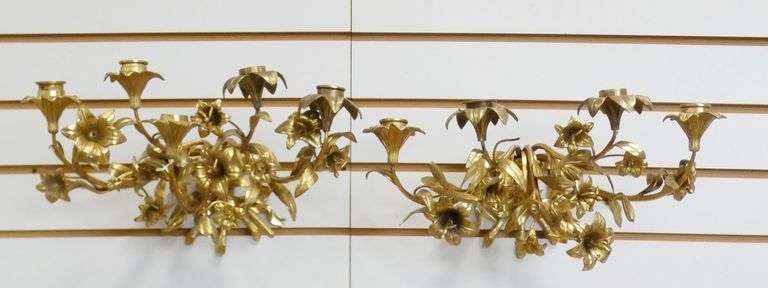 PAIR CANDLE WALL SCONCES
