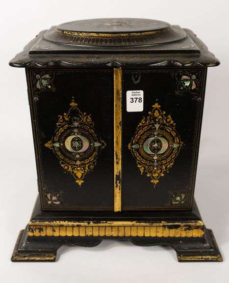 VICTORIAN PAPIER MACHE SEWING BOX