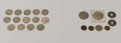 14 CANADIAN SILVER QUARTERS, ETC.