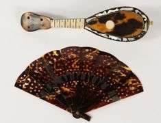 MINIATURE TORTOISESHELL MANDOLIN AND FAN