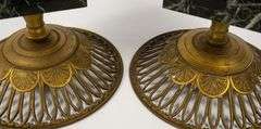 PAIR OF BRASS TAZZAS
