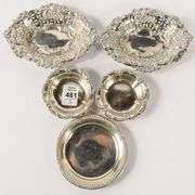 FIVE STERLING SILVER SMALL DISHES