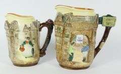 2 ROYAL DOULTON DICKENS EMBOSSED JUGS