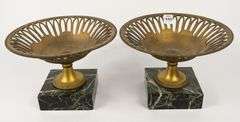 PAIR OF BRASS TAZZAS
