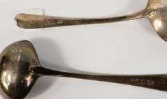 PAIR OF GEORGIAN STERLING SAUCE LADLES