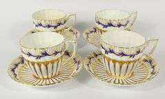 ROYAL CHELSEA CUPS & SAUCERS
