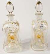 PAIR OF VICTORIAN GLASS DECANTERS