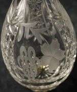 ETCHED CRYSTAL DECANTER & HOCK GLASSES