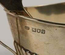 STERLING CREAMER, SUGAR & TONGS