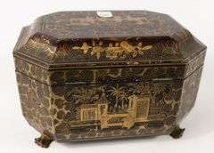 19TH CENTURY PAPIER MACHE SEWING CHEST