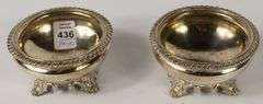 PAIR OF GEORGIAN STERLING OPEN SALTS