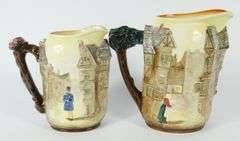 2 ROYAL DOULTON DICKENS EMBOSSED JUGS