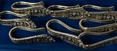 SET OF EIGHT WALLACE "ROSE POINT" STERLING NAPKIN RINGS