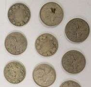 14 CANADIAN SILVER QUARTERS, ETC.