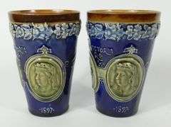 PAIR DOULTON ROYALTY BEAKERS