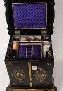 VICTORIAN PAPIER MACHE SEWING BOX