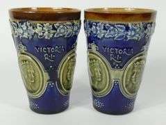 PAIR DOULTON ROYALTY BEAKERS
