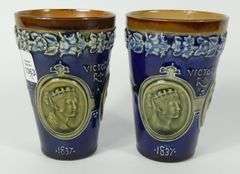 PAIR DOULTON ROYALTY BEAKERS