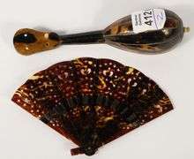 MINIATURE TORTOISESHELL MANDOLIN AND FAN