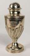 STERLING AND SILVER PLATE SHAKERS, SAUCE BOAT