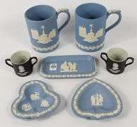 SEVEN PIECES OF WEDGWOOD JASPERWARE