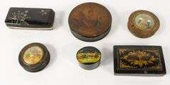 SIX ANTIQUE SNUFF BOXES
