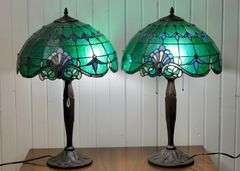PAIR OF TIFFANY STYLE LAMPS