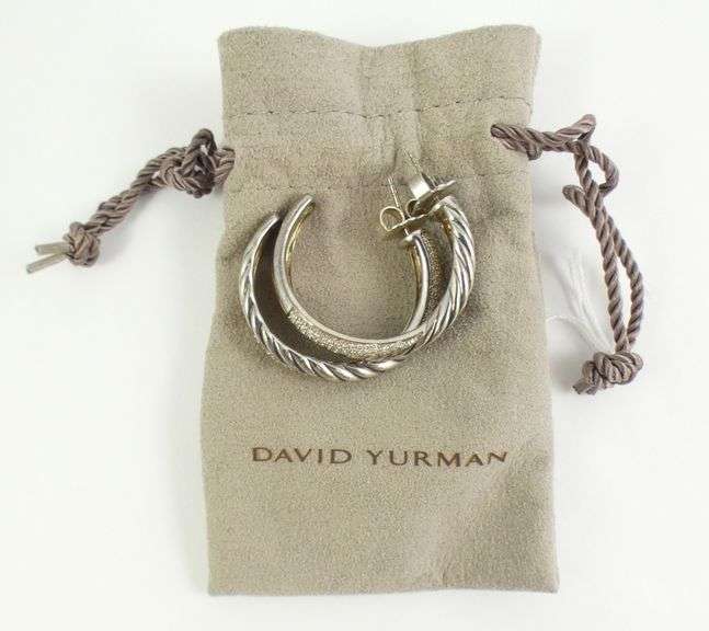 PAIR DAVID YURMAN DIAMOND EARRINGS