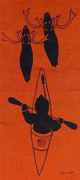 TWO SILK SCARVES & HELEN KALVAK WALL HANGING