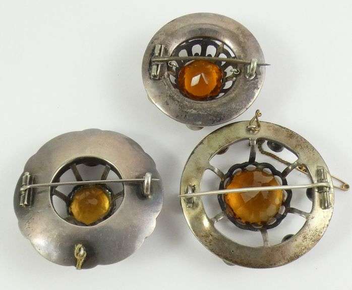 3 ANTIQUE SCOTTISH KILT BROOCHES