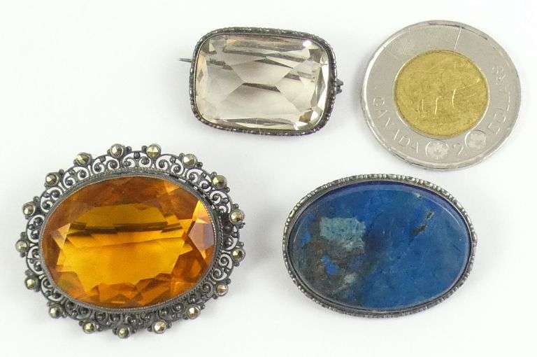 3 ANTIQUE/VINTAGE SILVER BROOCHES