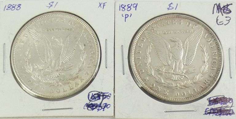 2 U.S. SILVER DOLLARS