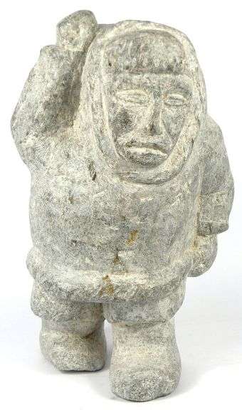 LARGE SOAPSTONE CARVING BY JEETALOO AKULUKJUK
