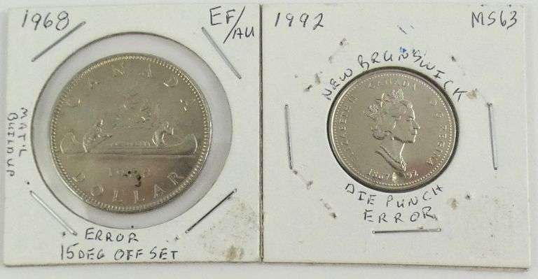 2 CANADIAN ERROR COINS