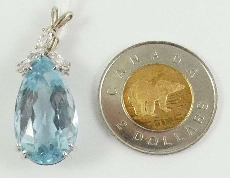 AQUAMARINE & DIAMOND PENDANT