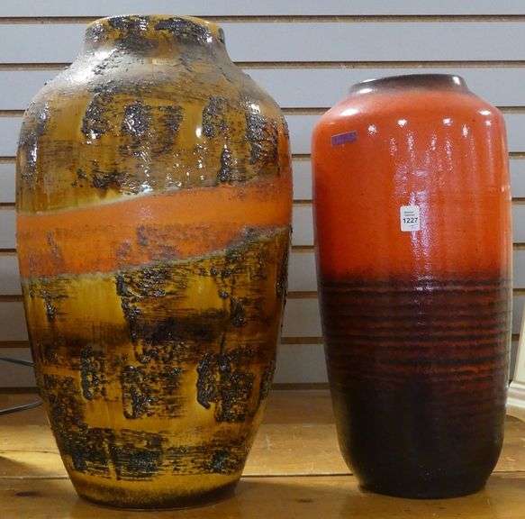 TWO LARGE ART POTTERY VASES